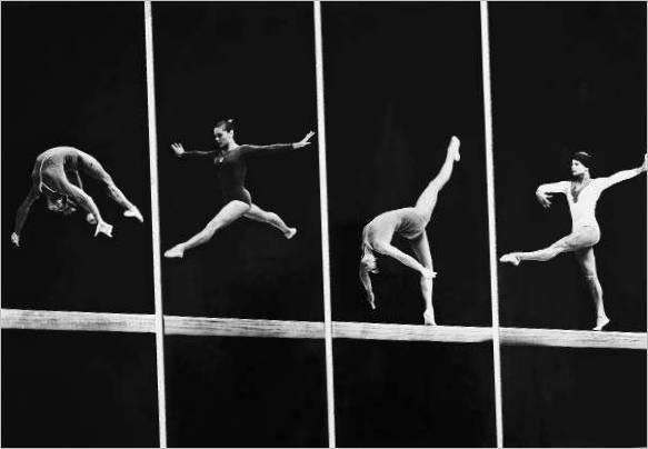 Olga Korbut, Ljubov Burda, Elvira Saadi és Ljubov Bogdanova tornászok. 1973. Fotó: Alexander Abaza